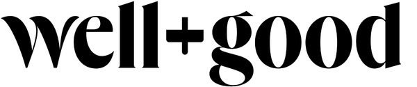 Black 'well+good' logo on a white background